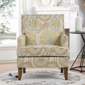 Fauteuil d’appoint moderne pour le salon avec pieds en bouleau et revêtement en tissu confortable