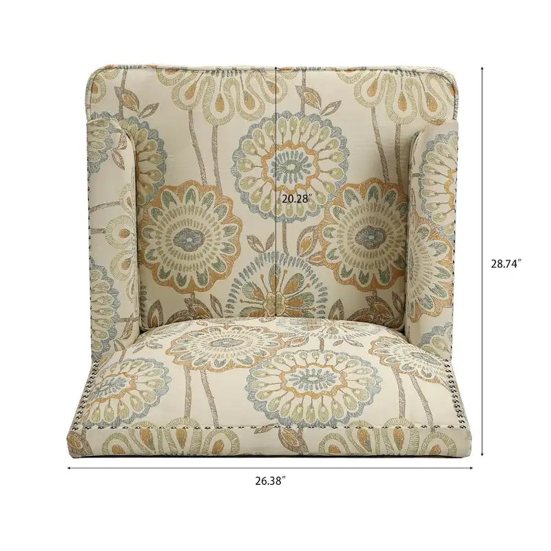 Fauteuil d’appoint moderne pour le salon avec pieds en bouleau et revêtement en tissu confortable