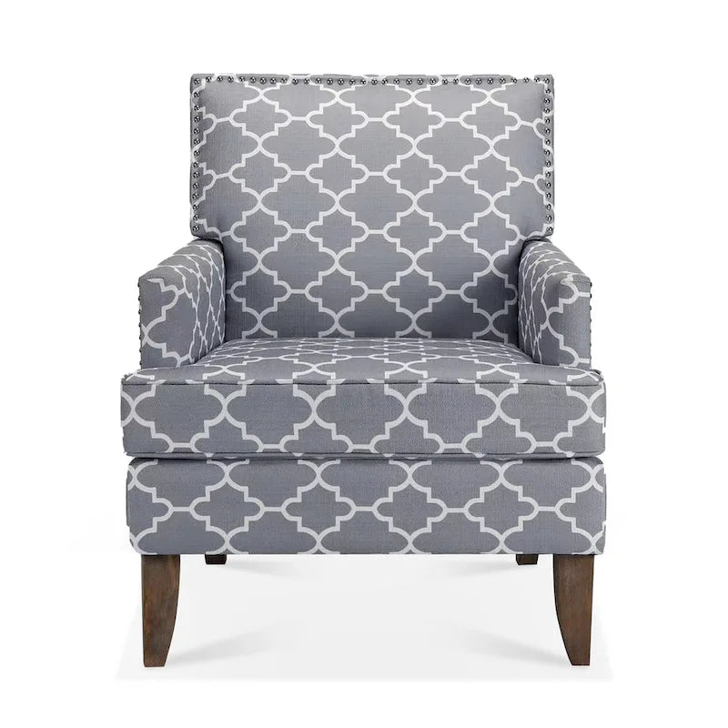 Fauteuil d’appoint moderne pour le salon avec pieds en bouleau et revêtement en tissu confortable