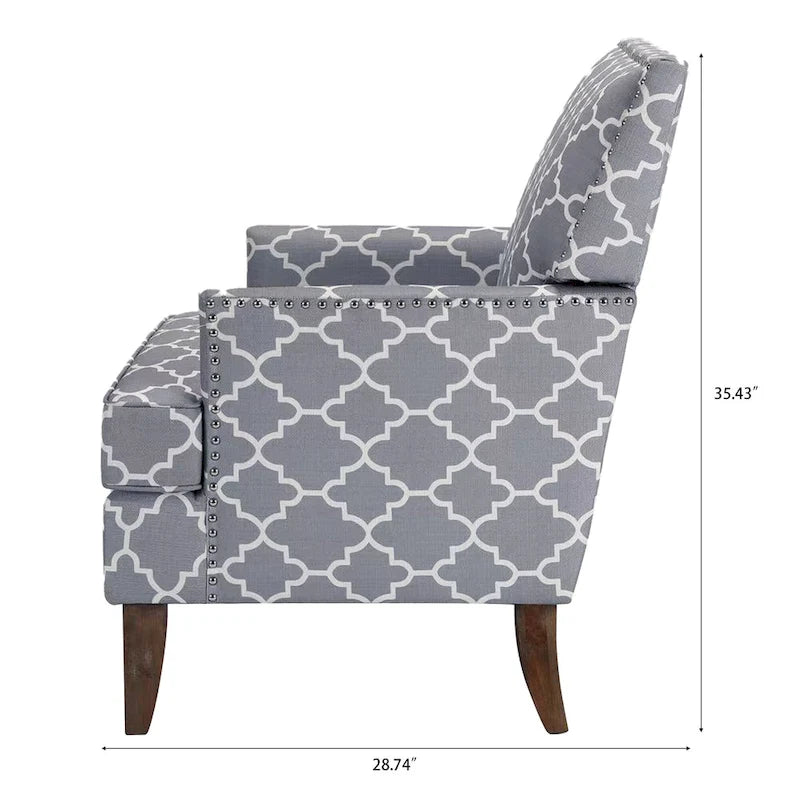 Fauteuil d’appoint moderne pour le salon avec pieds en bouleau et revêtement en tissu confortable