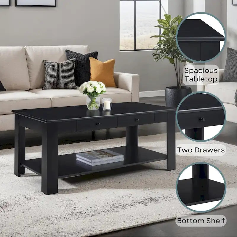 Table basse avec étagère