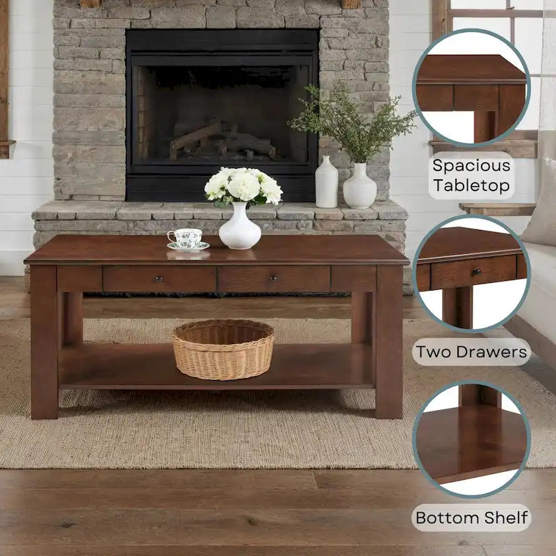 Table basse avec étagère
