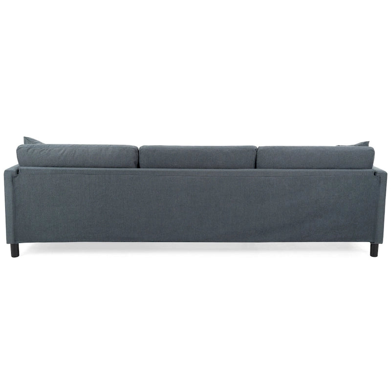 Graues Ecksofa mit 107.87 abnehmbaren Kissen für 4 Personen, verschiebbarem Hocker und Aufbewahrungstasche an der Armlehne