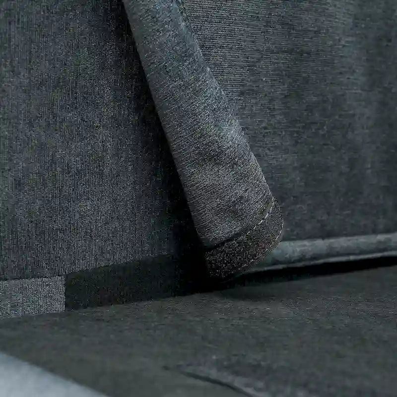 Graues Ecksofa mit 107.87 abnehmbaren Kissen für 4 Personen, verschiebbarem Hocker und Aufbewahrungstasche an der Armlehne