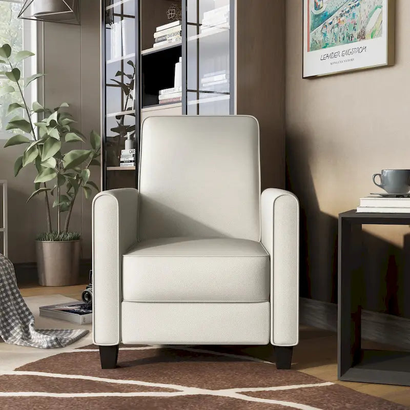 Fauteuil inclinable classique à rembourrage passepoilé en tissu