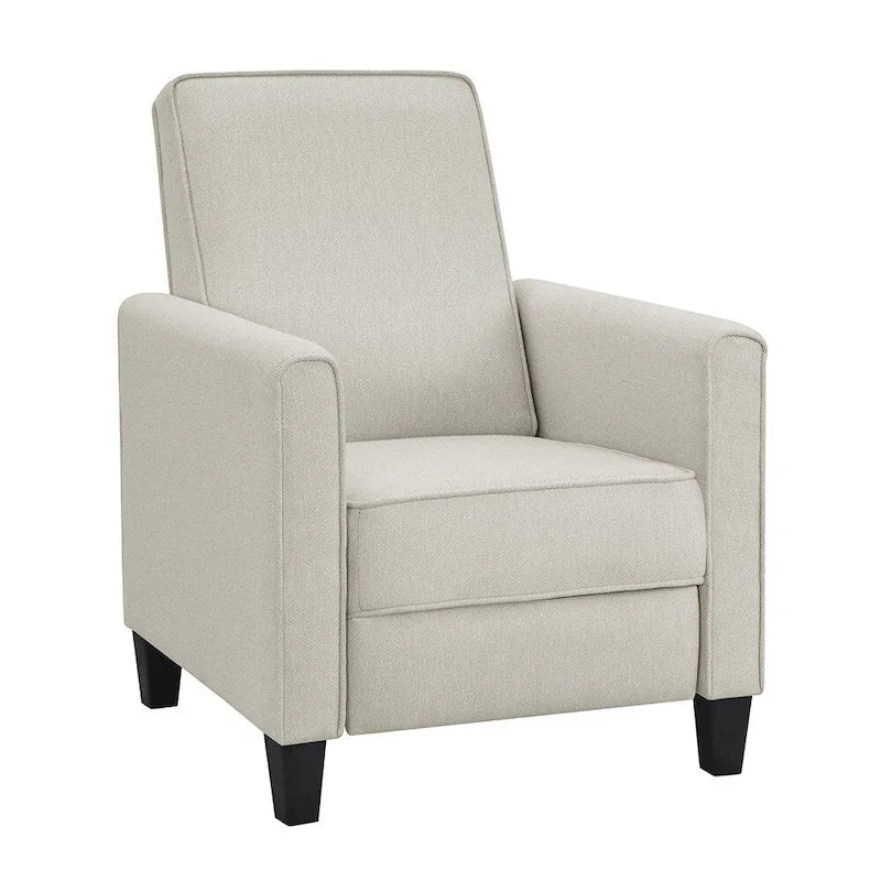 Fauteuil inclinable classique à rembourrage passepoilé en tissu