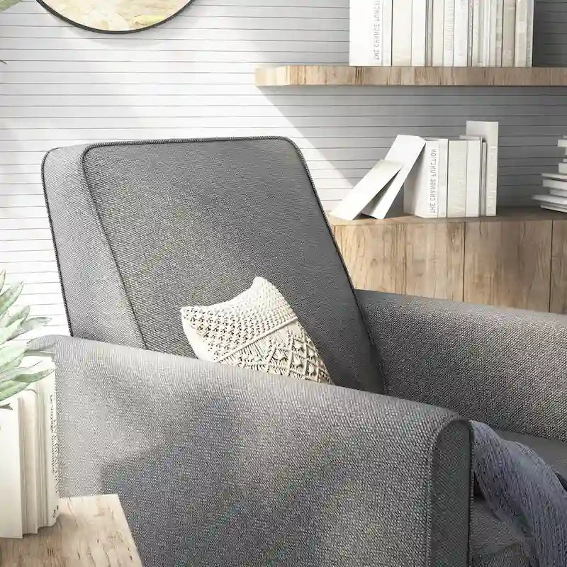 Fauteuil inclinable classique à rembourrage passepoilé en tissu