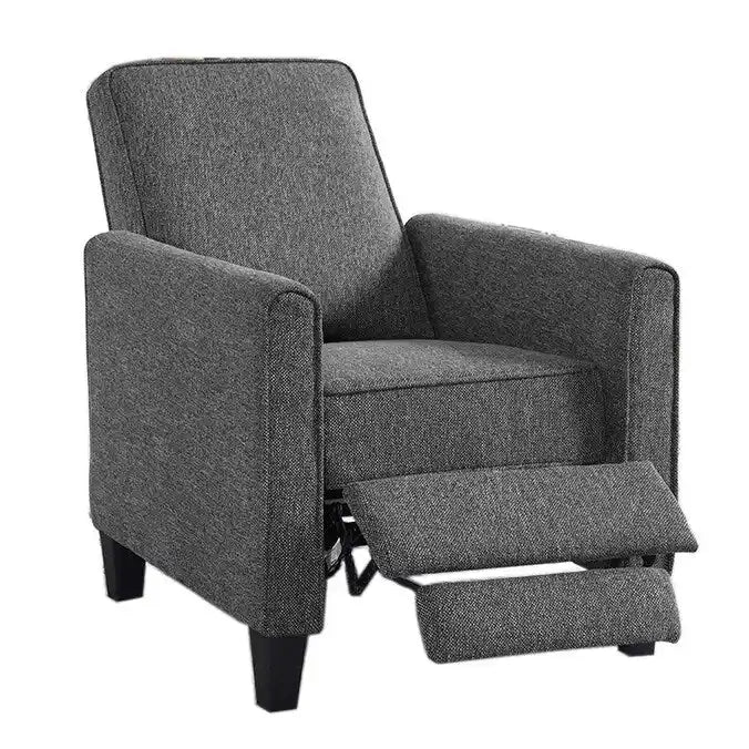 Fauteuil inclinable classique à rembourrage passepoilé en tissu
