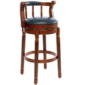 Tabourets de bar en cuir et bois