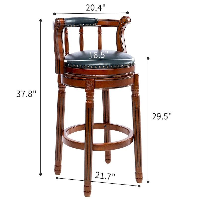 Taburetes de bar de cuero y madera