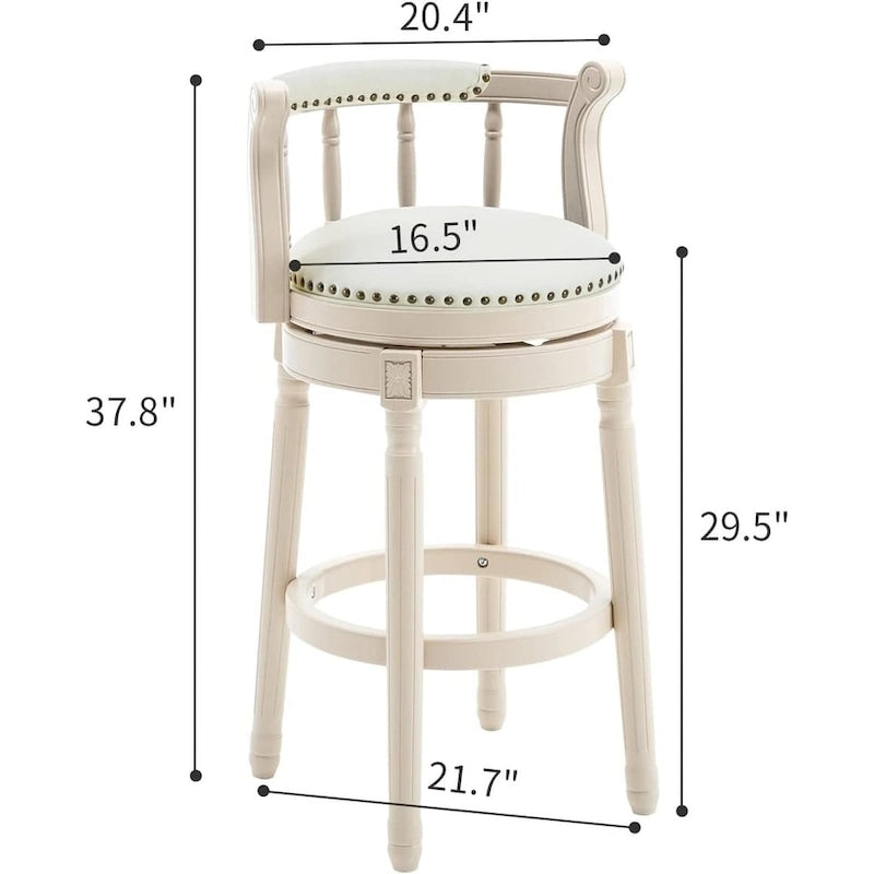 Tabourets de bar en cuir et bois