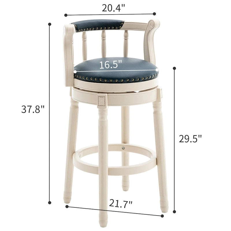 Tabourets de bar en cuir et bois