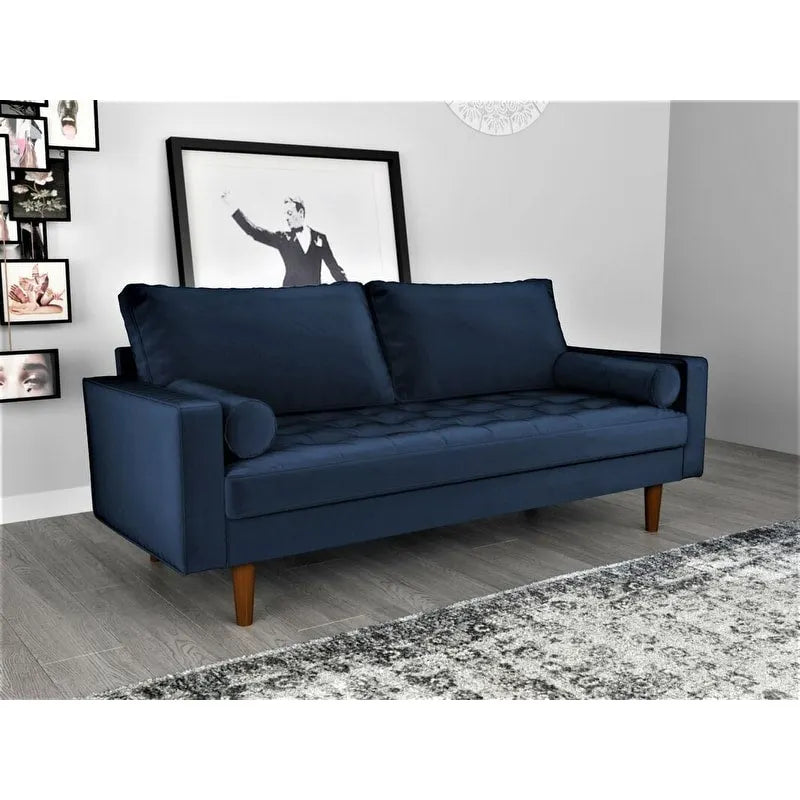 Samtsofa im Mid-Century-Stil