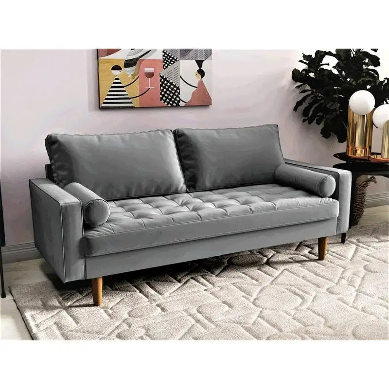 Samtsofa im Mid-Century-Stil