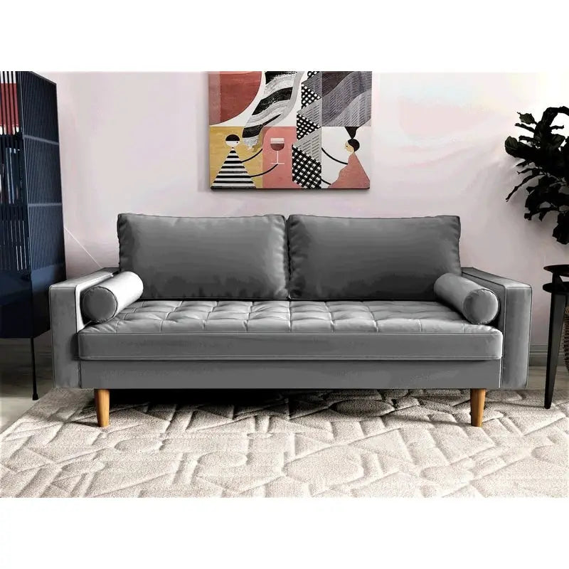 Samtsofa im Mid-Century-Stil