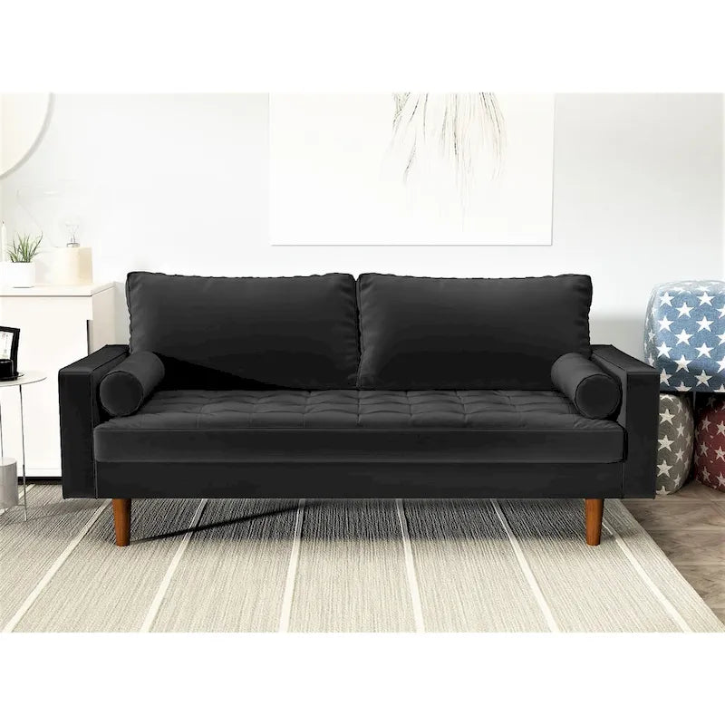 Samtsofa im Mid-Century-Stil