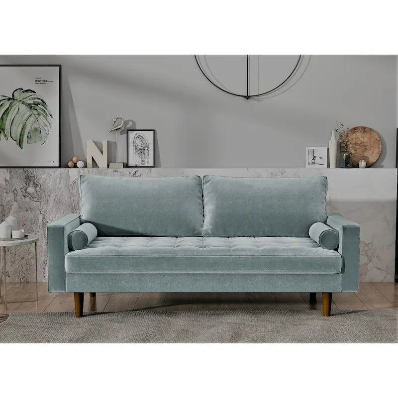 Samtsofa im Mid-Century-Stil