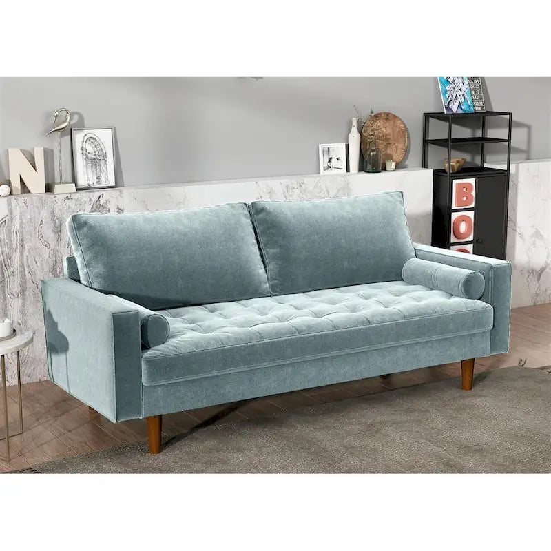 Samtsofa im Mid-Century-Stil