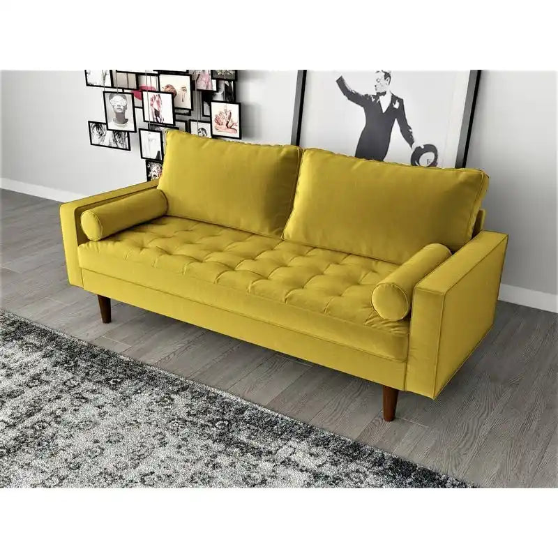 Samtsofa im Mid-Century-Stil