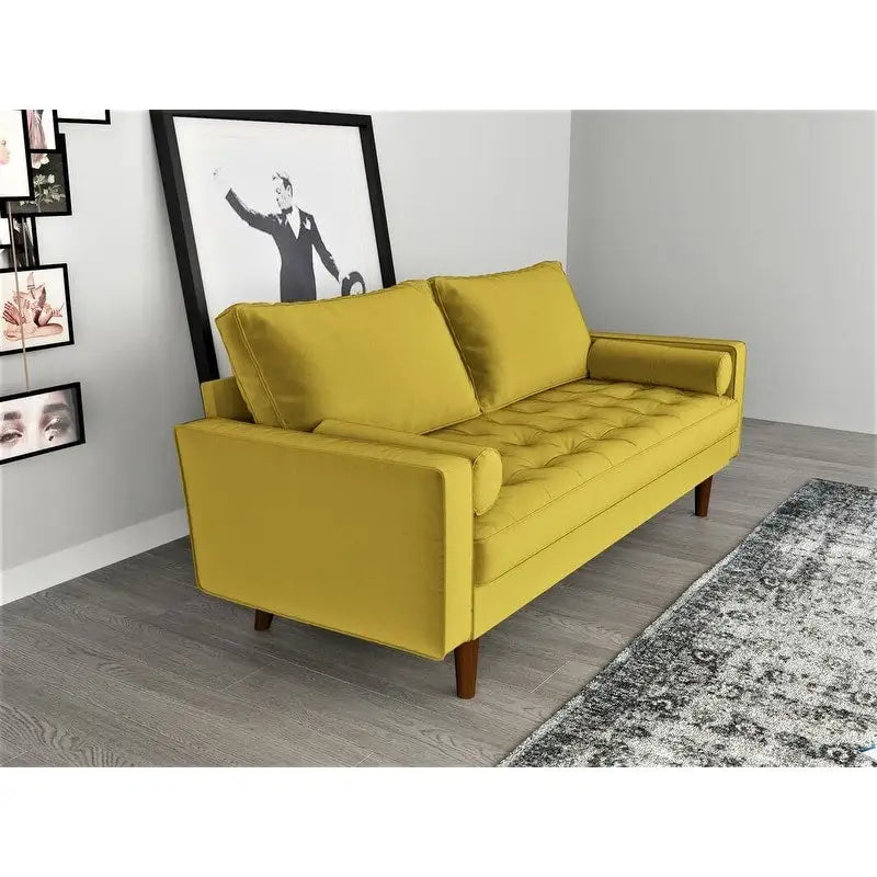Samtsofa im Mid-Century-Stil