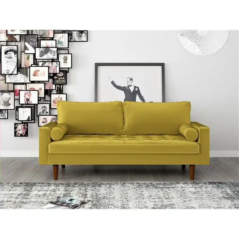 Samtsofa im Mid-Century-Stil