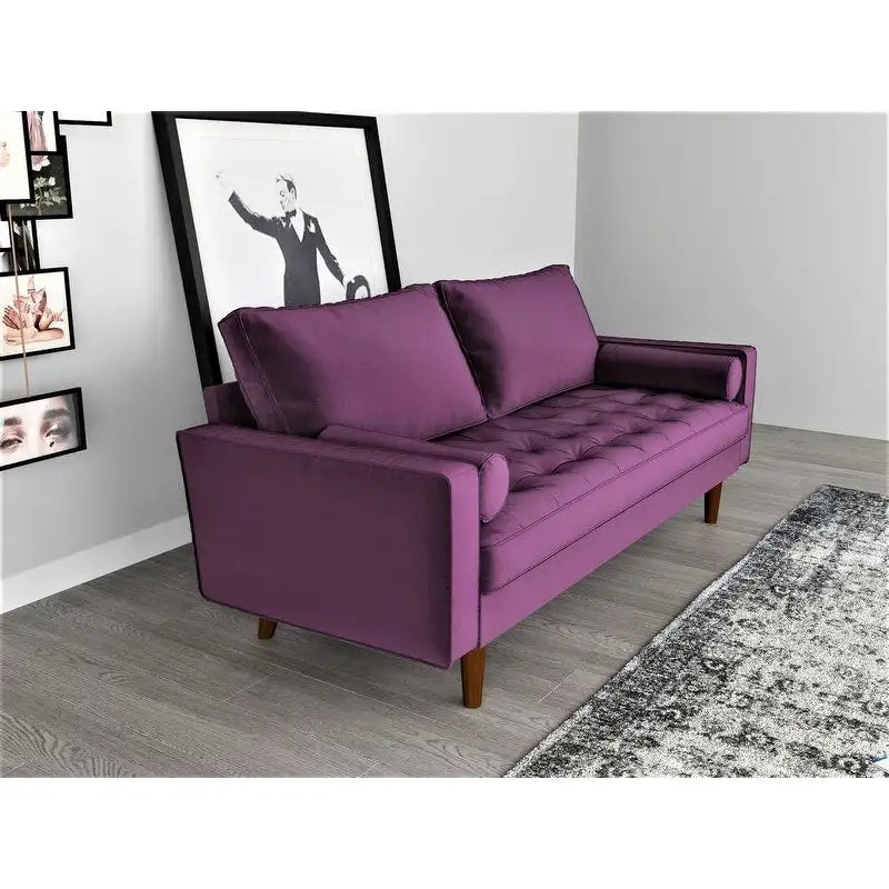 Samtsofa im Mid-Century-Stil