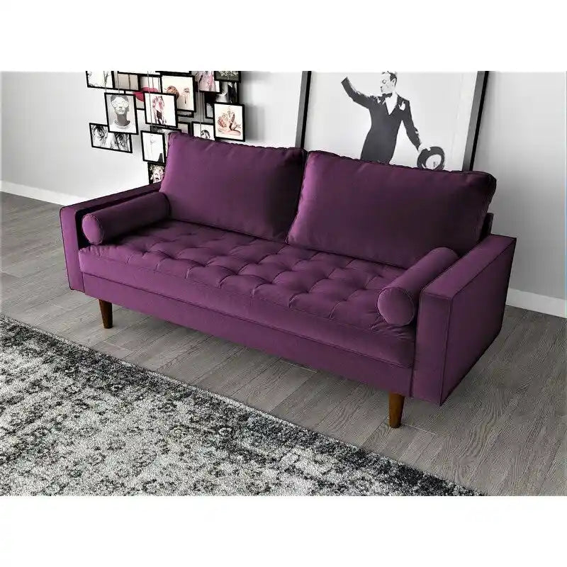 Samtsofa im Mid-Century-Stil