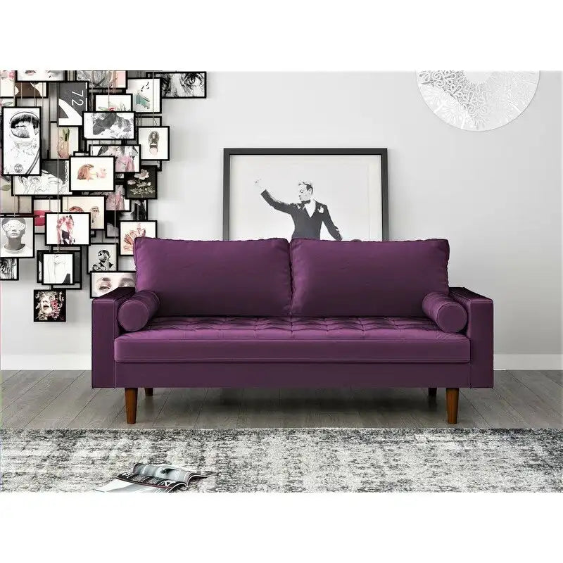 Samtsofa im Mid-Century-Stil