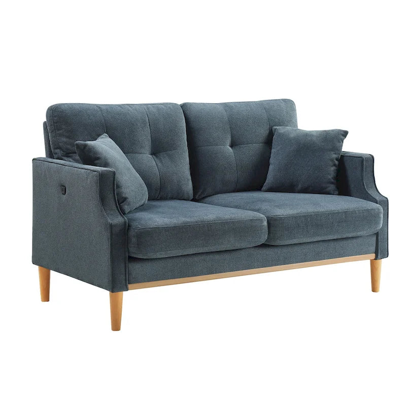 2-Sitzer-Loveseat aus Stoff mit USB-Ladefunktion
