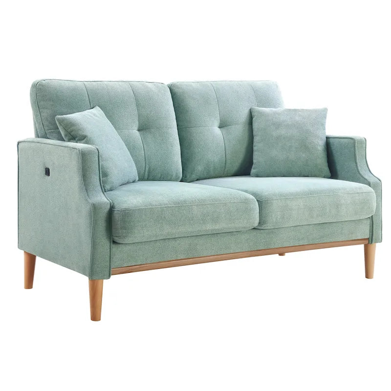 2-Sitzer-Loveseat aus Stoff mit USB-Ladefunktion