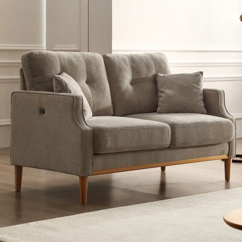 2-Sitzer-Loveseat aus Stoff mit USB-Ladefunktion