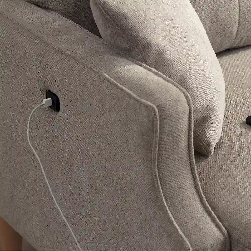 2-Sitzer-Loveseat aus Stoff mit USB-Ladefunktion