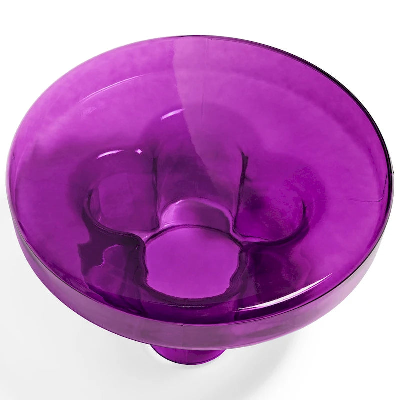 Table basse ronde en verre avec motif floral artistique moderne, table d’appoint