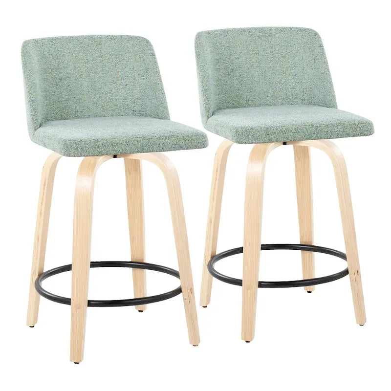 Carson Carrington Vallberga 24 Counter Stool with Natural Wood Base (Set of 2)