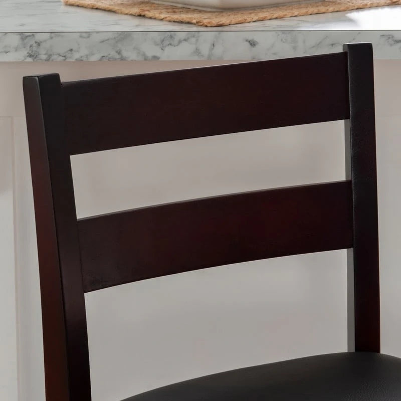 Taburete de mostrador de madera color espresso