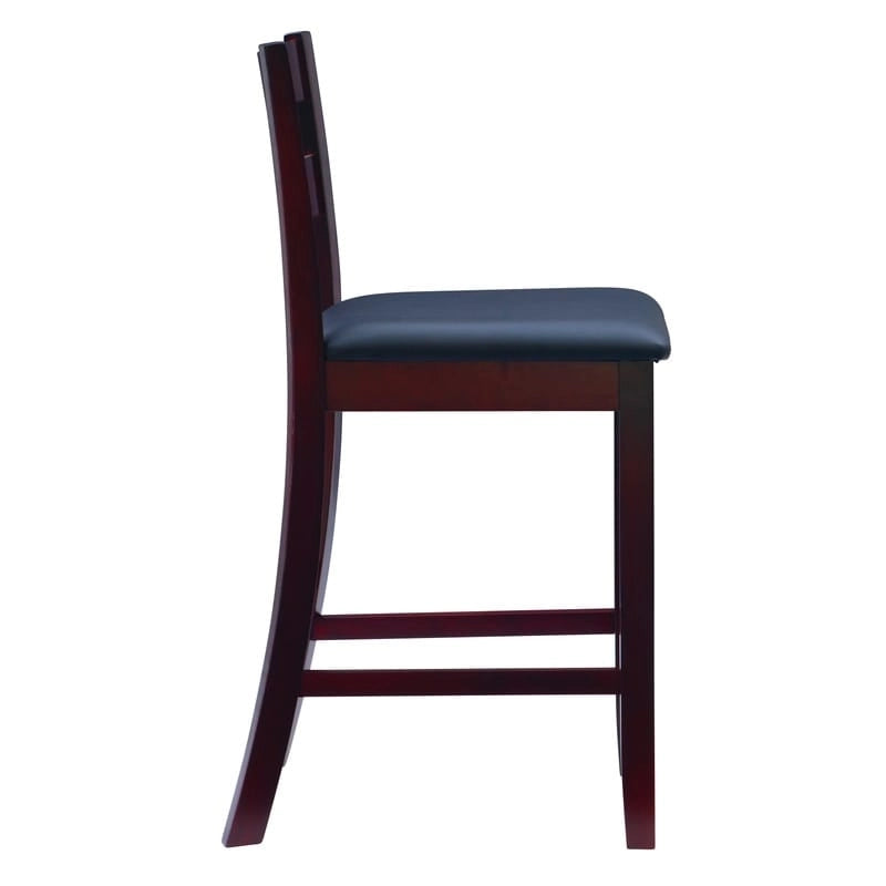 Taburete de mostrador de madera color espresso