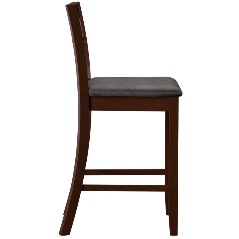 Taburete de mostrador de madera color espresso