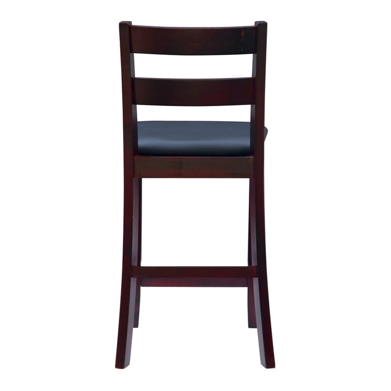 Taburete de mostrador de madera color espresso