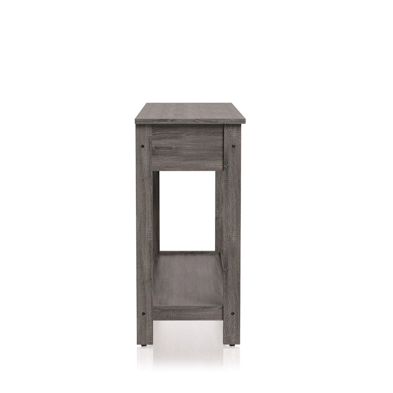 Mesa de sofá de madera gris rústico de 43 pulgadas con 1 estante