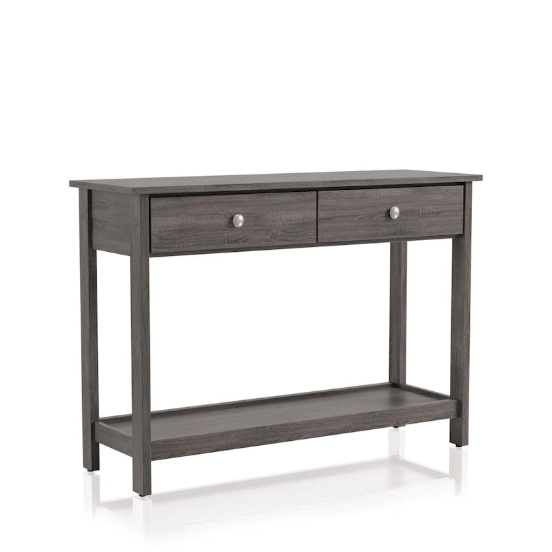Mesa de sofá de madera gris rústico de 43 pulgadas con 1 estante