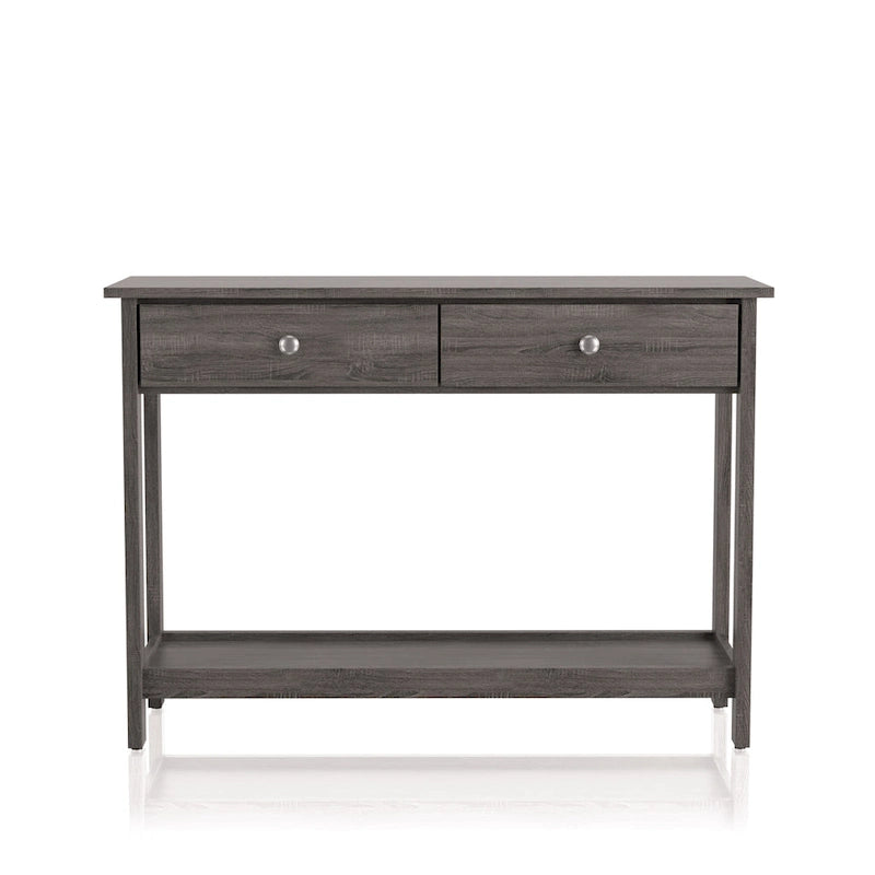 Mesa de sofá de madera gris rústico de 43 pulgadas con 1 estante