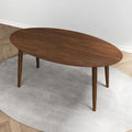 Ovaler Esstisch aus Massivholz im Mid-Century-Stil, 67 Zoll, Braun - 67 Zoll