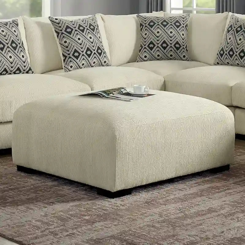 Puf acolchado contemporáneo de chenilla
