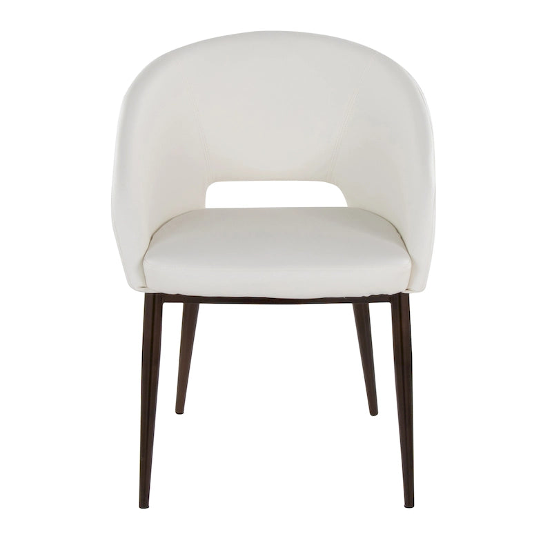 Chaise de salle à manger rembourrée avec pieds en métal cuivré