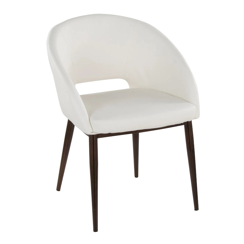 Chaise de salle à manger rembourrée avec pieds en métal cuivré