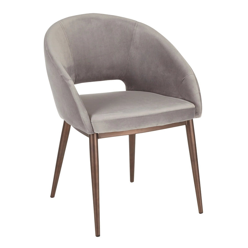 Chaise de salle à manger rembourrée avec pieds en métal cuivré