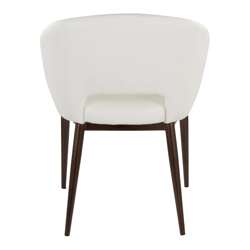 Chaise de salle à manger rembourrée avec pieds en métal cuivré