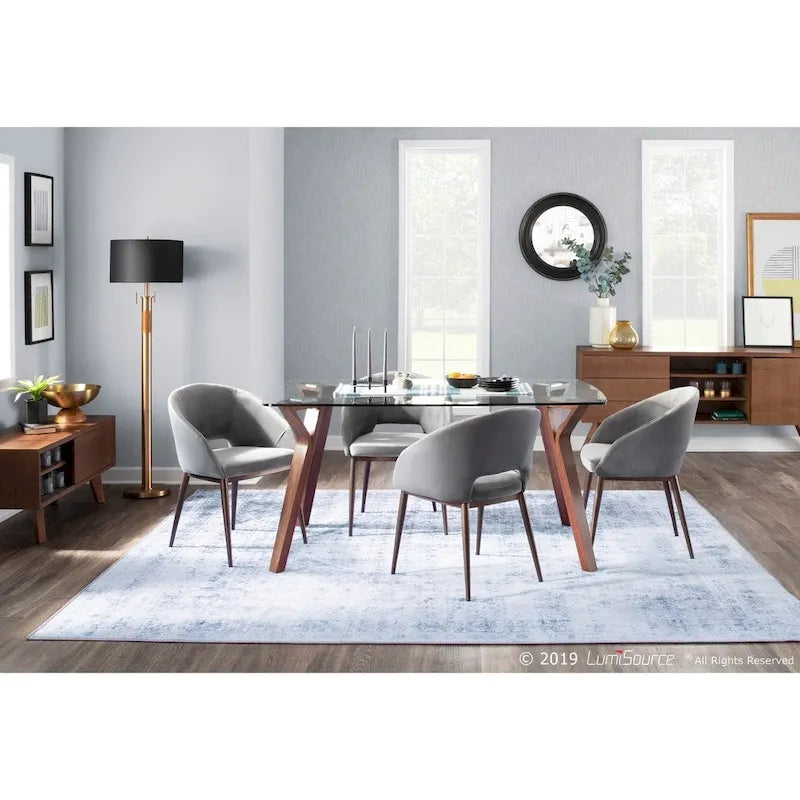 Chaise de salle à manger rembourrée avec pieds en métal cuivré