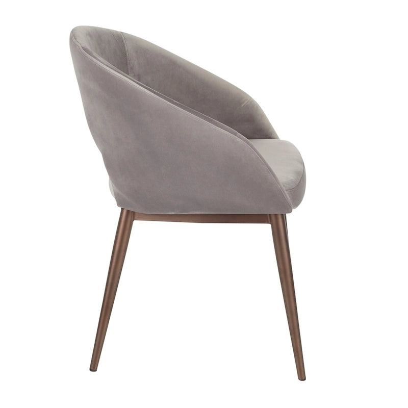 Chaise de salle à manger rembourrée avec pieds en métal cuivré