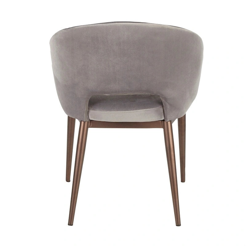 Chaise de salle à manger rembourrée avec pieds en métal cuivré